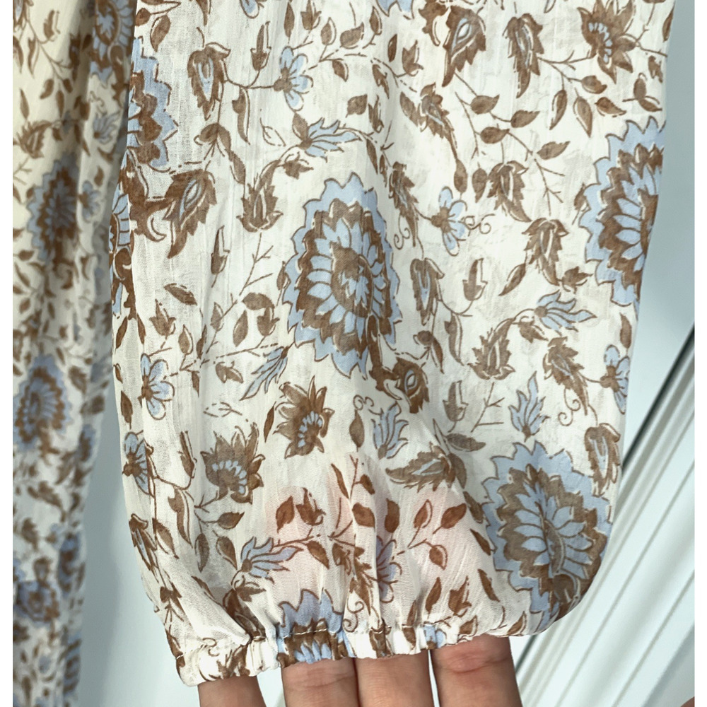 Lucky Brand Women’s Bohemian Ruffle Maxi Dress Size S Floral Cottage Peasant - Picture 6 of 16